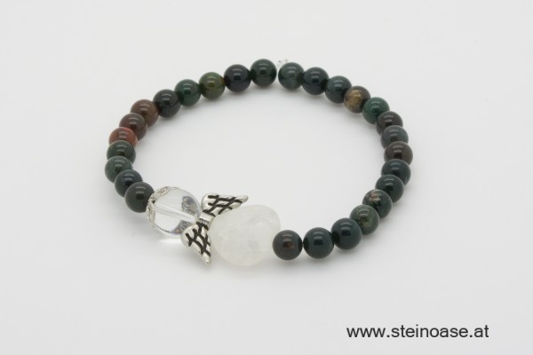 Armband Heliotrop & Engel Bergkristall